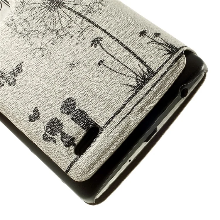 For LG G3 S D722 D725 Sweet Couple & Butterfly Window View Leather Stand Case w/ Perfume Smell