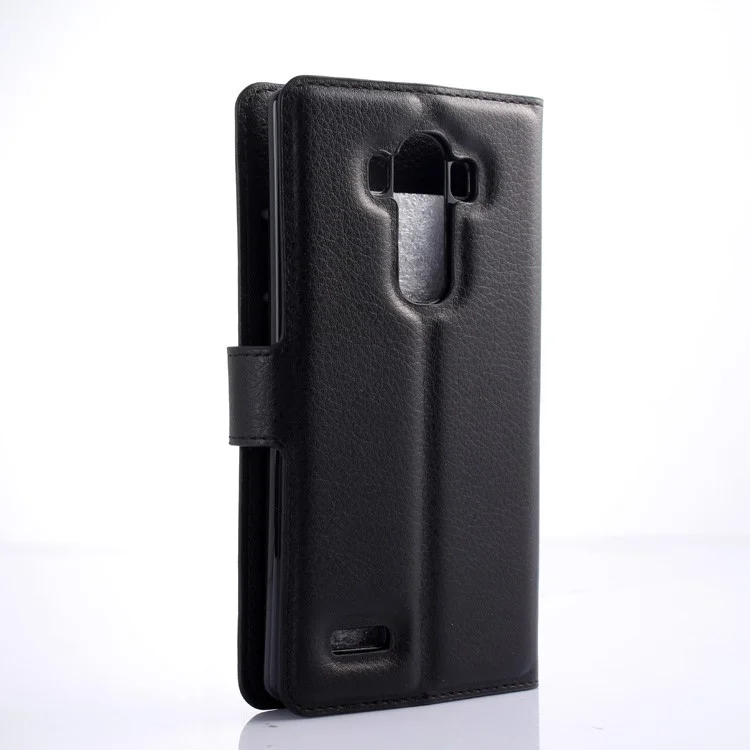 Litchi Grain Leather Wallet Case for LG G4 with Stand - Black