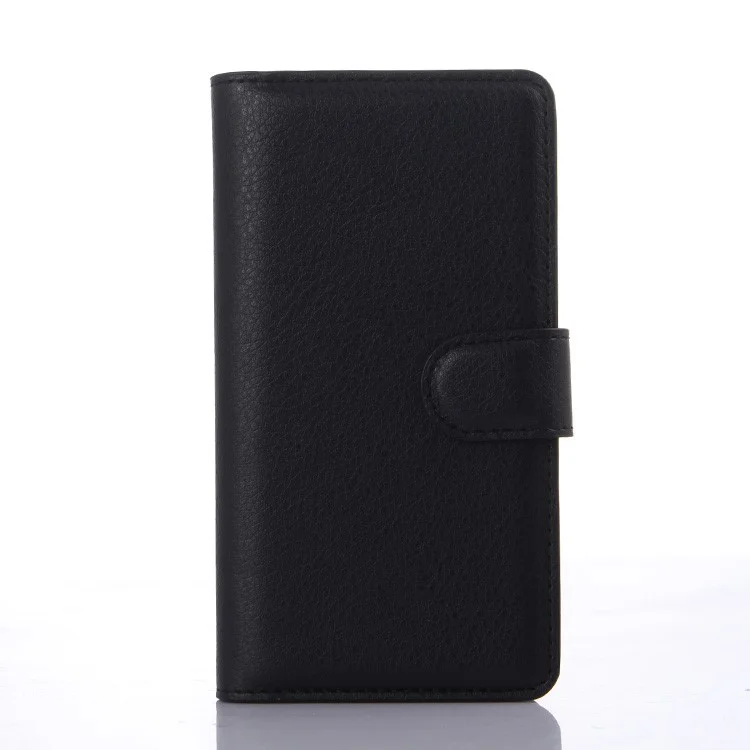 Litchi Leather Wallet Case for LG Spirit H440Y H440N - Black