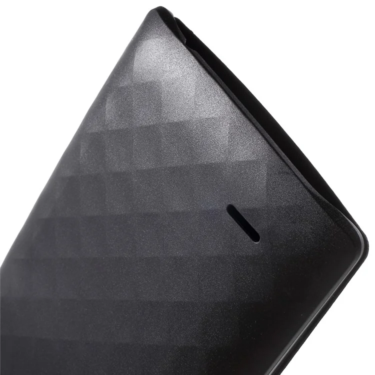 Smart Circle Window View Leather Flip Battery Door Cover for LG G4 - Black