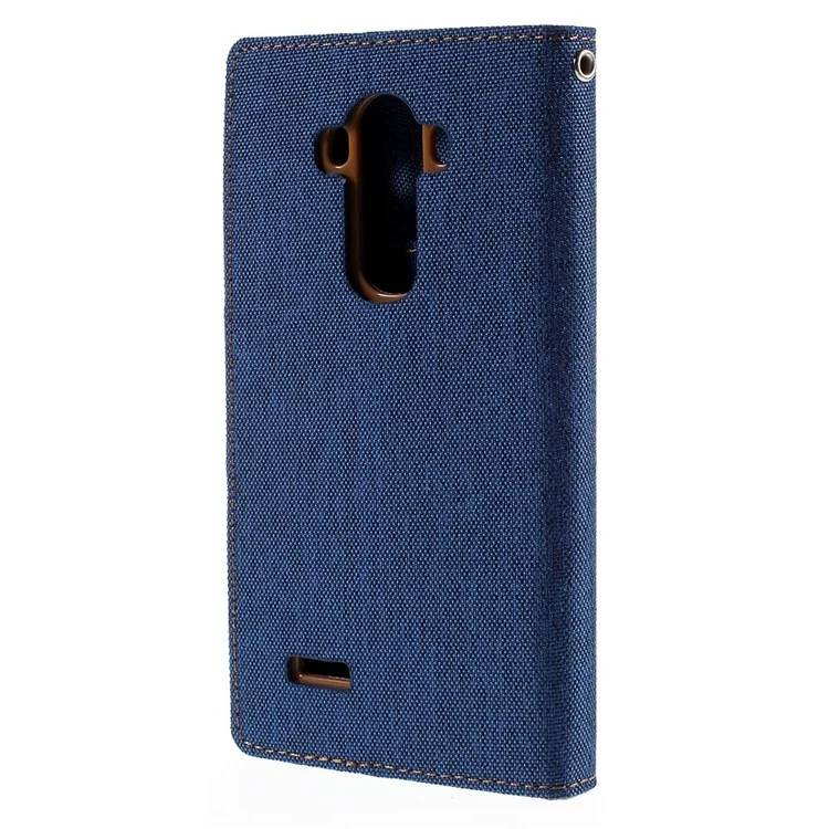 MERCURY GOOSPERY Canvas Magnetic Wallet PU Leather Case for LG G4 - Baby Blue