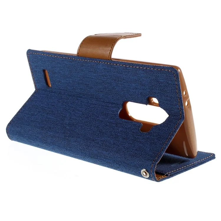 MERCURY GOOSPERY Canvas Magnetic Wallet PU Leather Case for LG G4 - Baby Blue