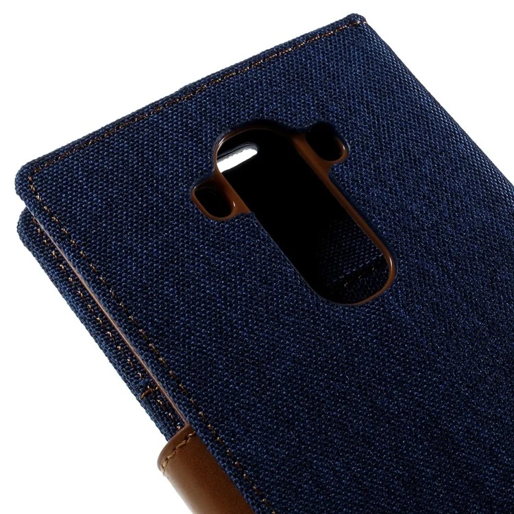 MERCURY GOOSPERY Canvas Magnetic Wallet PU Leather Case for LG G4 - Baby Blue