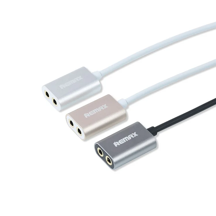 REMAX 3.5mm Audio Splitter Cable for Smartphones Tablets MP3 MP4 - Black