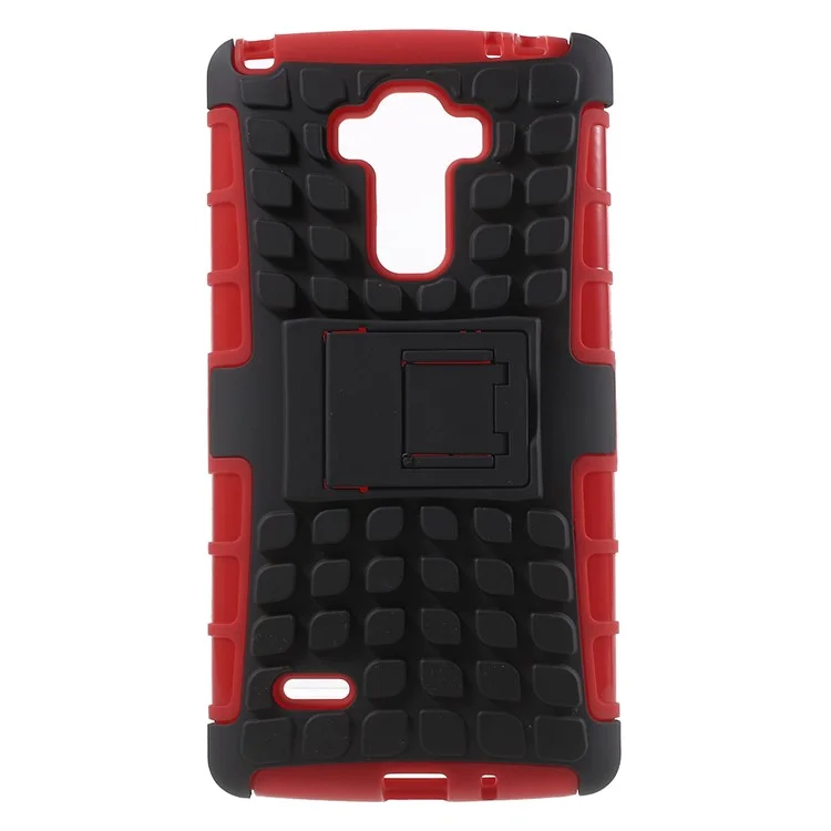 2 in 1 PC and TPU Hybrid Shell for LG G Stylo (CDMA) with Kickstand - Red