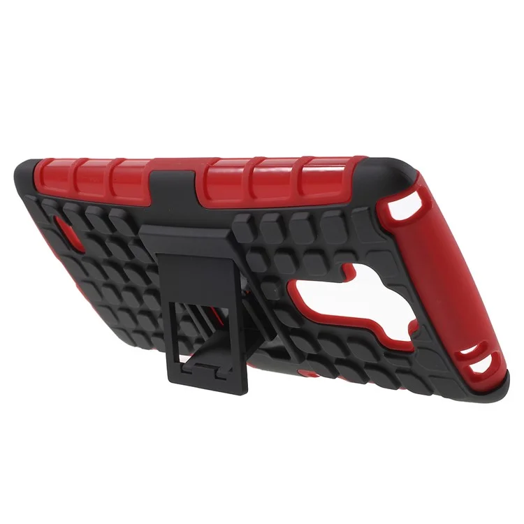 2 in 1 PC and TPU Hybrid Shell for LG G Stylo (CDMA) with Kickstand - Red