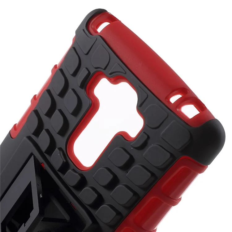 2 in 1 PC and TPU Hybrid Shell for LG G Stylo (CDMA) with Kickstand - Red