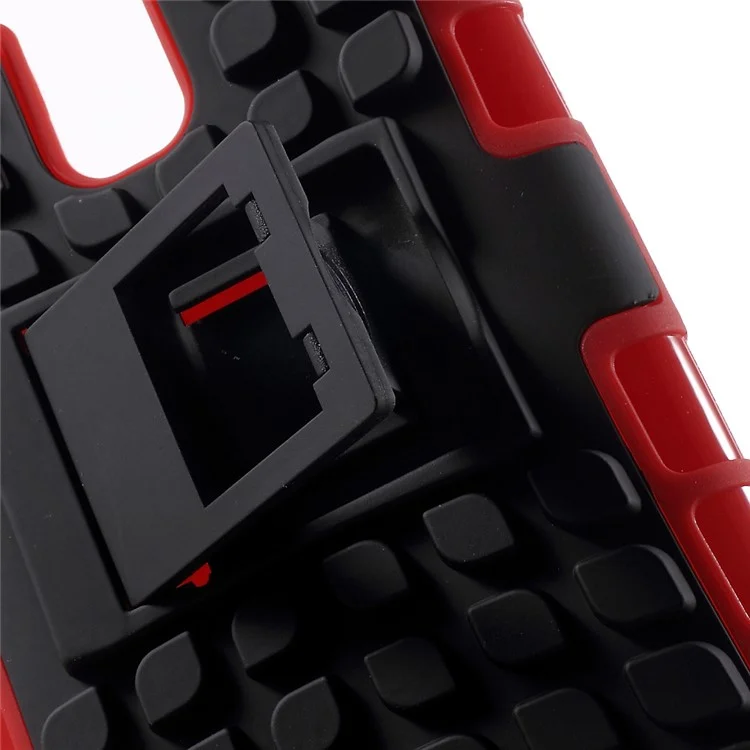2 in 1 PC and TPU Hybrid Shell for LG G Stylo (CDMA) with Kickstand - Red