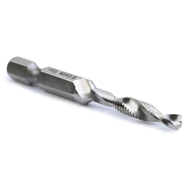 6-in-1 Hand Tap Drill Hex Shank HSS Screw Spiral Point Thread Metric Plug Drill Bits