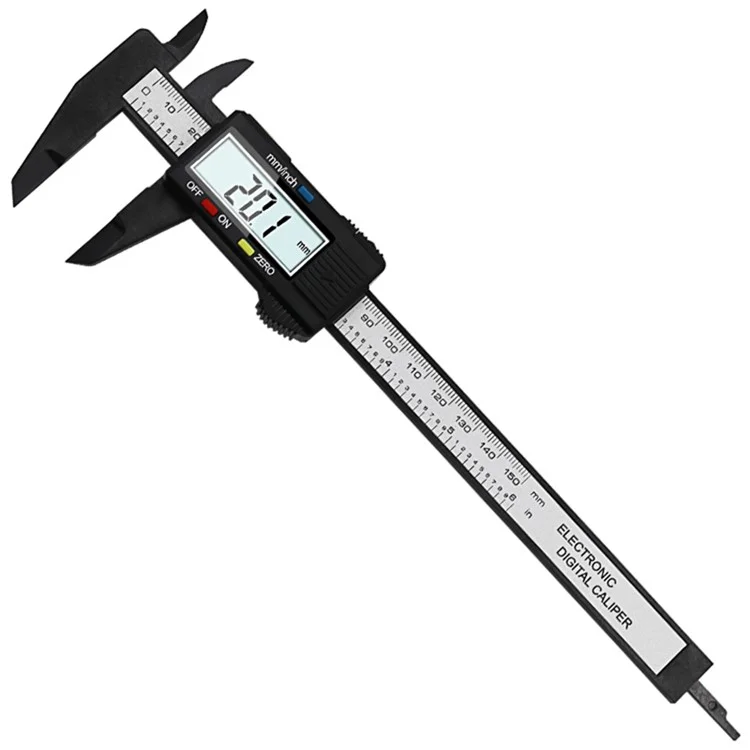 QST EXPRESS 150mm/6 pulgadas Calibre digital electrónico de fibra de carbono Calibre Vernier Micrómetro Herramienta de medición 