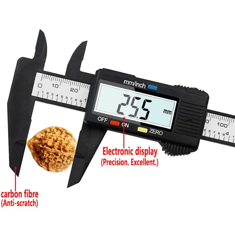 QST Express 150 mm / 6inch LCD Digital Electronic Carbon Fibre Vernier Caliper Gauge Micromètre Micromètre