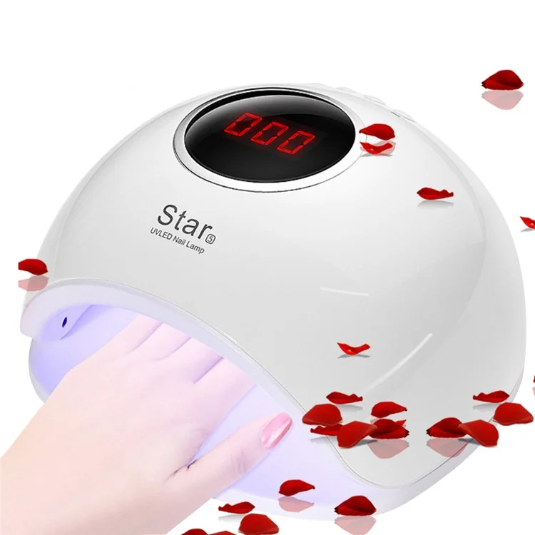 ROHWXY 72W UV/LED Nail Lamp Smart Sensing Painless Mode Quick-drying Nail Lamp - White / EU Plug