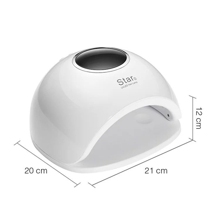 ROHWXY 72W UV/LED Nail Lamp Smart Sensing Painless Mode Quick-drying Nail Lamp - White / EU Plug