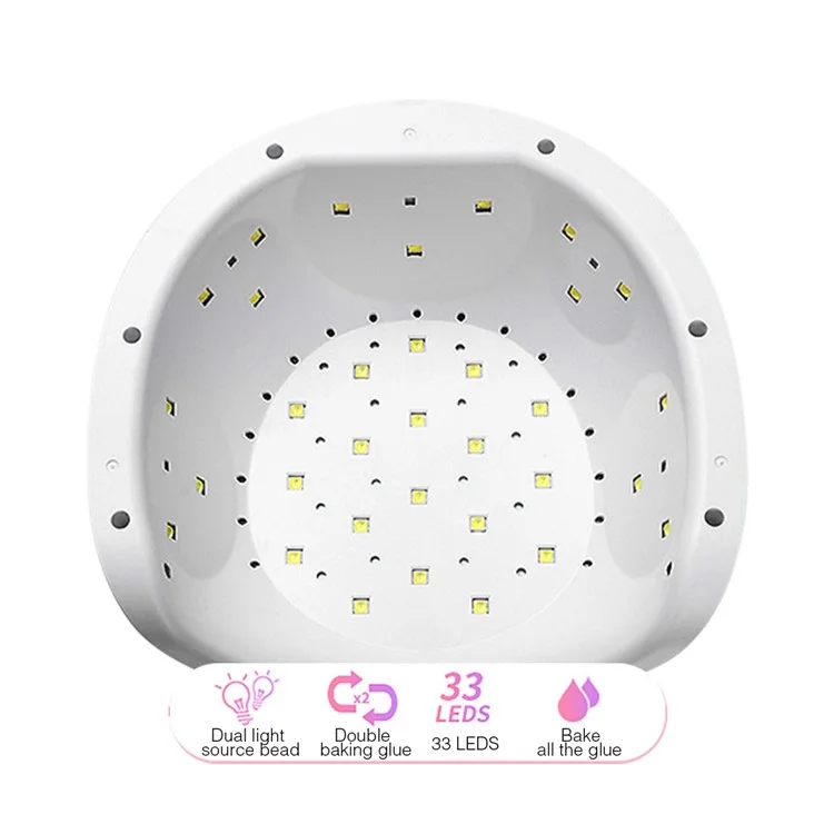 ROHWXY 72W UV/LED Nail Lamp Smart Sensing Painless Mode Quick-drying Nail Lamp - White / EU Plug