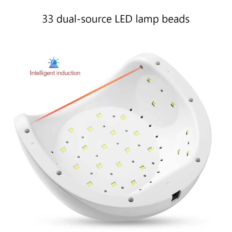 ROHWXY 72W Nail Dryer Fast Manicure Nail LED Lamp with Low Heat Painless Mode - White / US Plug