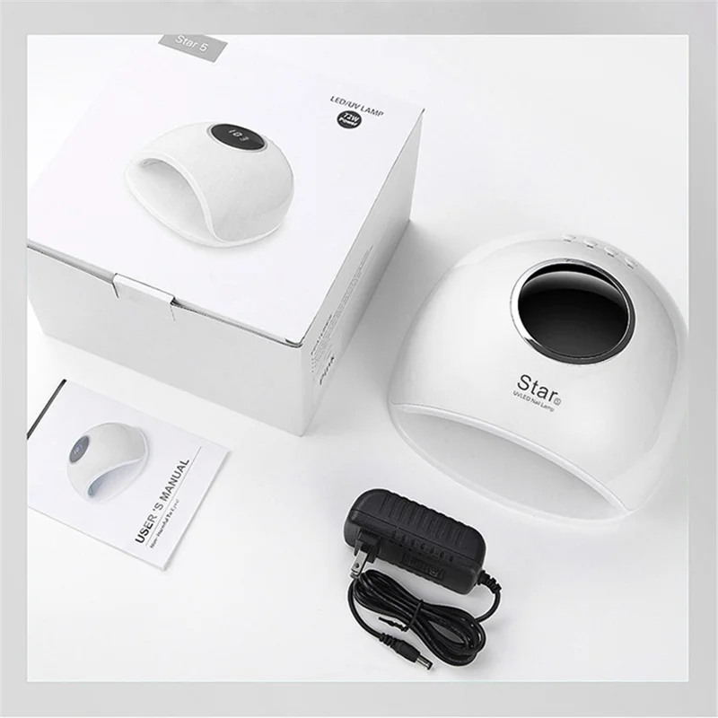 ROHWXY 72W Nail Dryer Fast Manicure Nail LED Lamp with Low Heat Painless Mode - White / US Plug