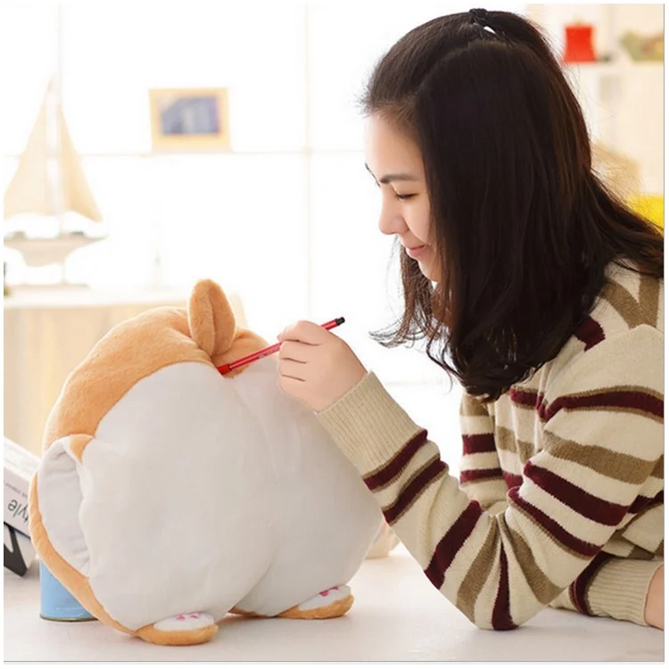 Soft Plush Kawaii Ass Shoulder Bag Corgi Butt Handbag, Size: L