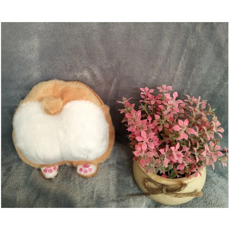 Soft Plush Kawaii Ass Shoulder Bag Corgi Butt Handbag, Size: L