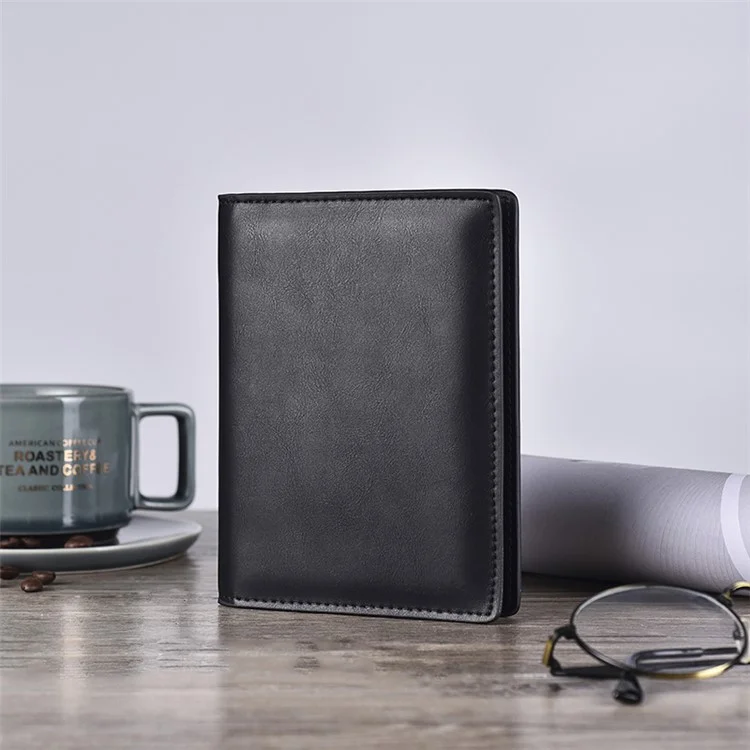 Vintage Multi-function Genuine Leather Card Holder - Black