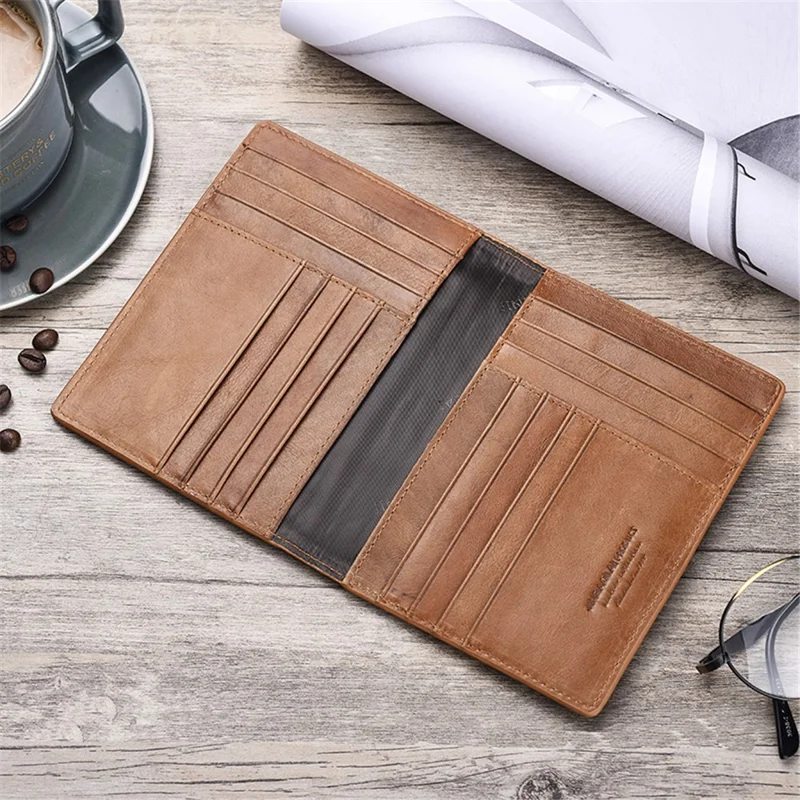 Vintage Multi-function Genuine Leather Card Holder - Brown