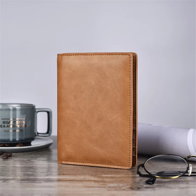 Vintage Multi-function Genuine Leather Card Holder - Brown