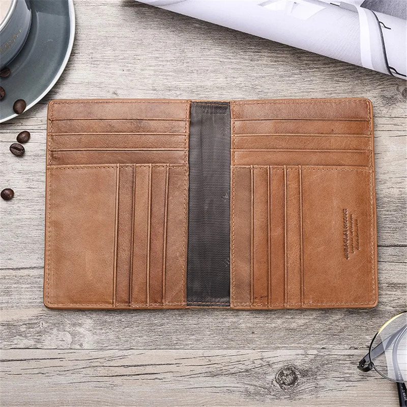 Vintage Multi-function Genuine Leather Card Holder - Brown