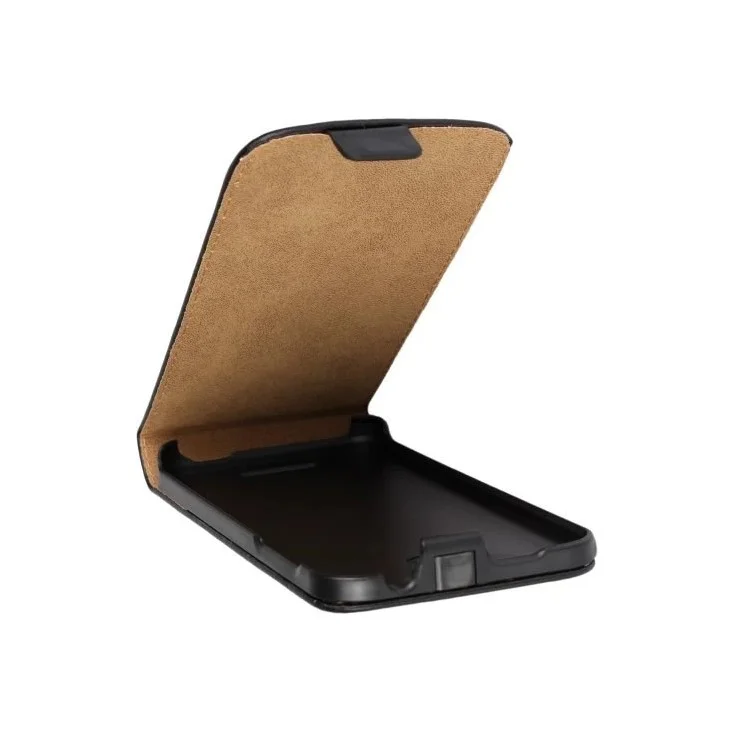 Vertical Flip Genuine Split Leather Cover Case for HTC Desire 510 - Black