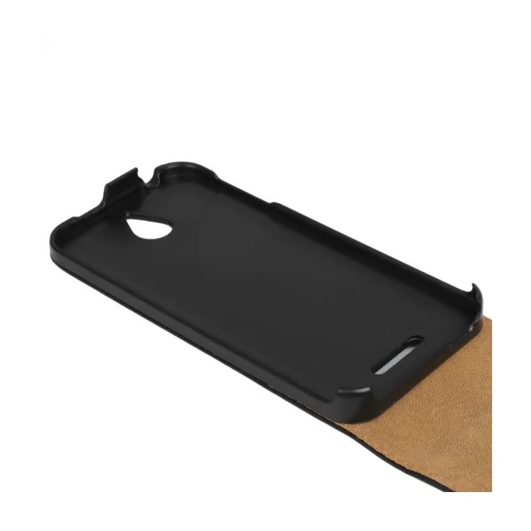 Vertical Flip Genuine Split Leather Cover Case for HTC Desire 510 - Black