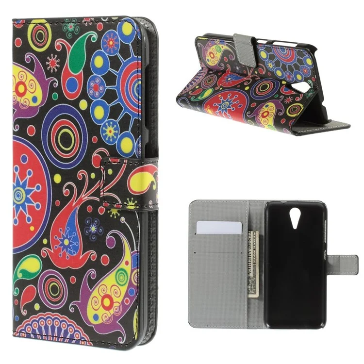 Paisley Flowers Leather Case for HTC Desire 620 Dual Sim / 820 Mini D820mu