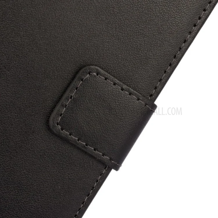 Genuine Leather Wallet Cover Stand for HTC One M9 - Black