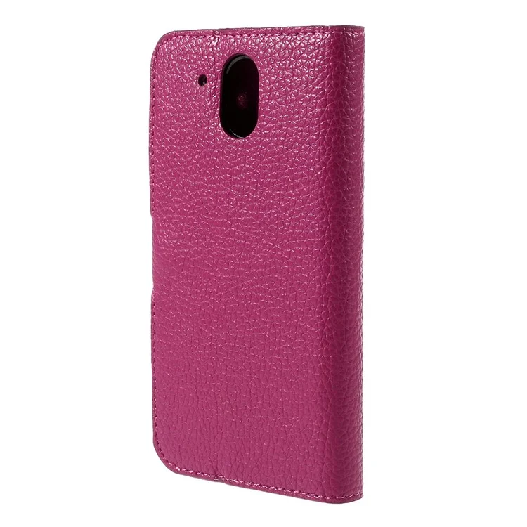Litchi Texture Magnetic Leather Flip Cover for HTC Desire 526G+ Dual Sim - Rose