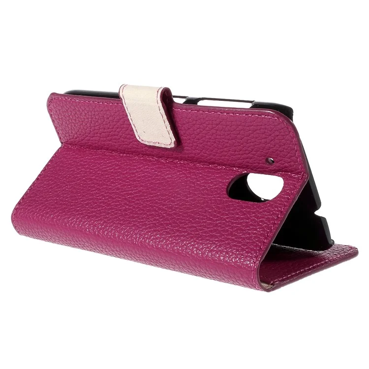 Litchi Texture Magnetic Leather Flip Cover for HTC Desire 526G+ Dual Sim - Rose
