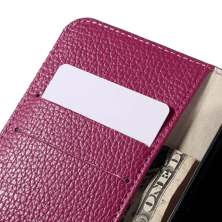 Litchi Texture Magnetic Leather Flip Cover for HTC Desire 526G+ Dual Sim - Rose