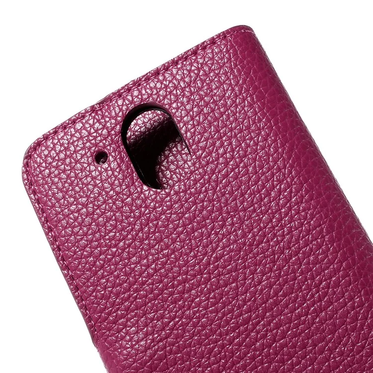 Litchi Texture Magnetic Leather Flip Cover for HTC Desire 526G+ Dual Sim - Rose