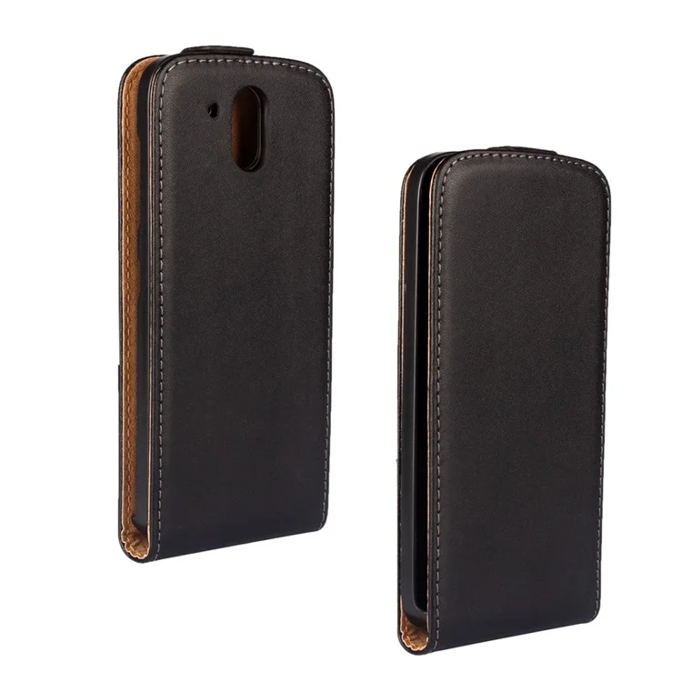 Vertical Flip Genuine Split Leather Case for HTC Desire 526 G+ Dual SIM - Black