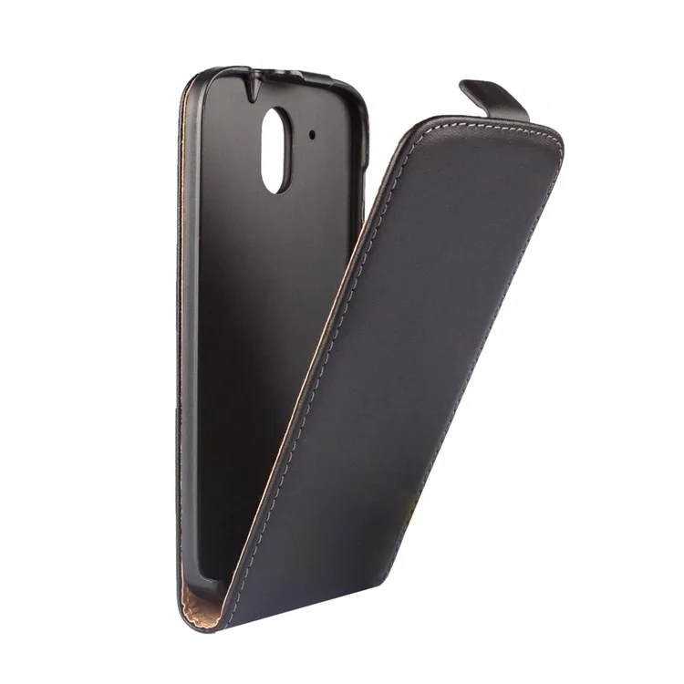 Vertical Flip Genuine Split Leather Case for HTC Desire 526 G+ Dual SIM - Black