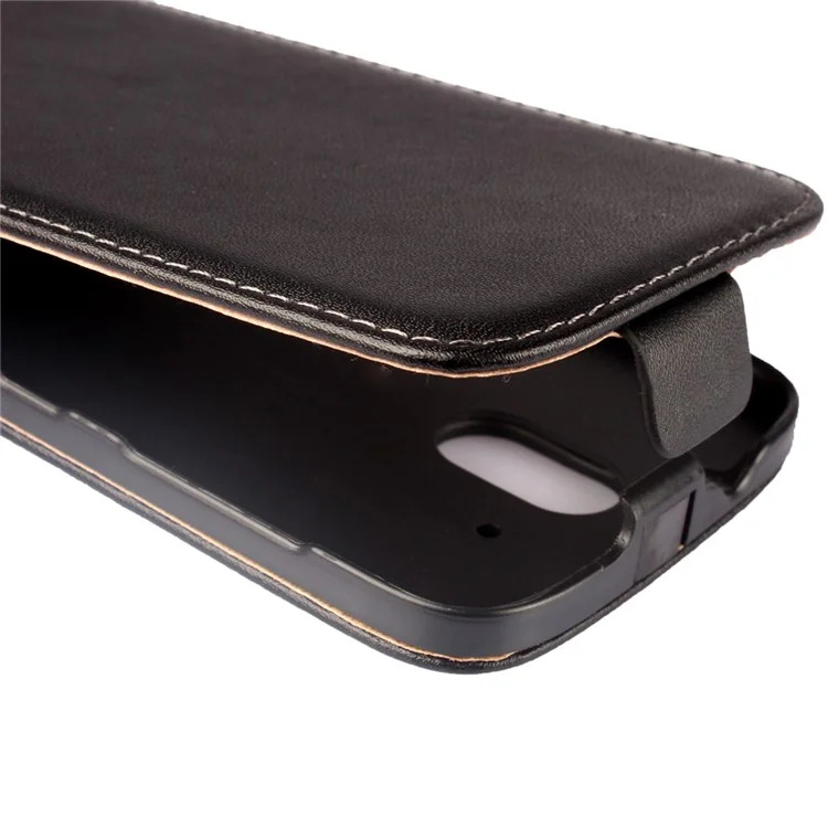 Vertical Flip Genuine Split Leather Case for HTC Desire 526 G+ Dual SIM - Black