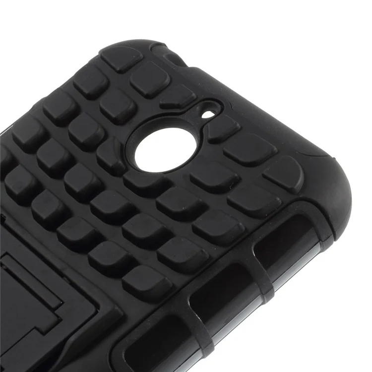 Anti-slip PC and TPU Hybrid Case for HTC Desire 510 / A11 with Kickstand - Black