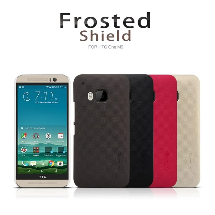 NILLKIN Super Frosted Shield Hard Plastic Case for HTC One M9 with Screen Protector - Black
