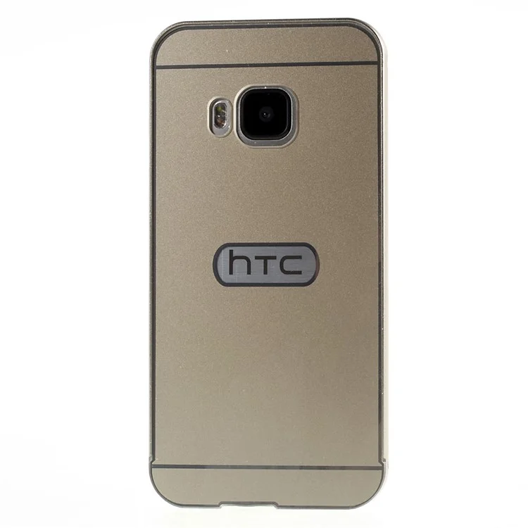 Metal Frame Slide-on Plastic Back Shell for HTC One M9 - Champagne