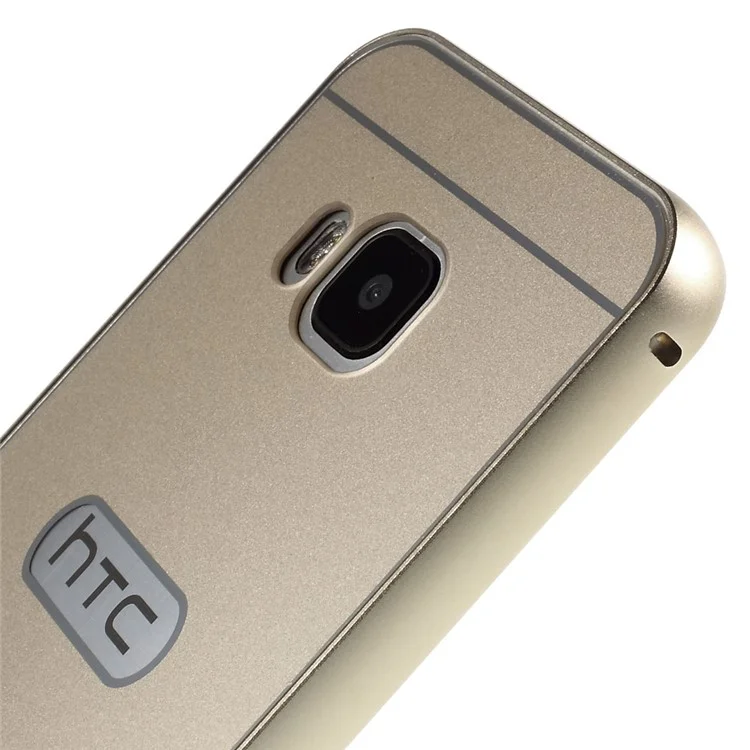 Metal Frame Slide-on Plastic Back Shell for HTC One M9 - Champagne