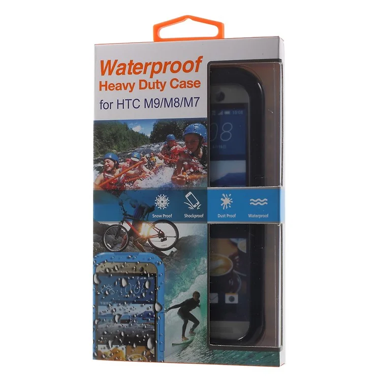 Heavy Duty IP-68 Waterproof Case for HTC One M9 / M8 / M7 - Black