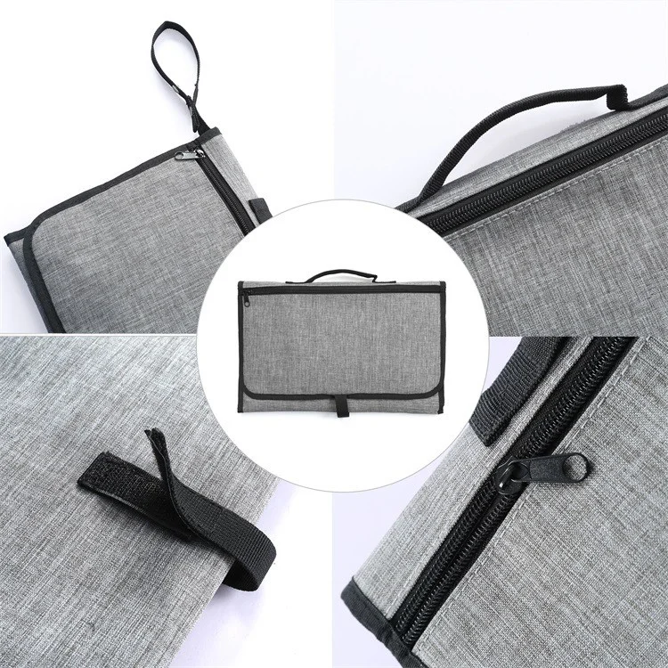 Portable Waterproof Baby Changing Diaper Pad Stroller Bag, Size: 90x60cm - Grey