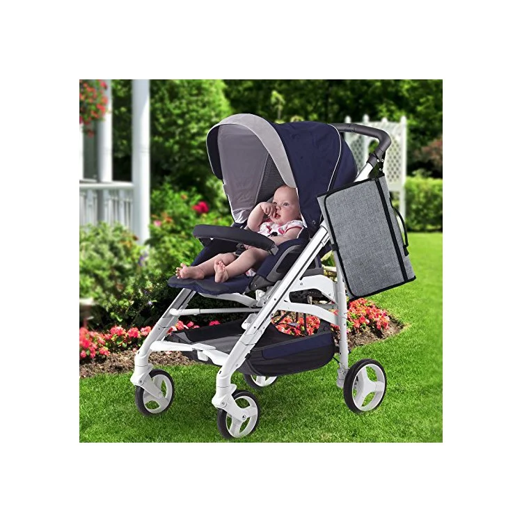 Portable Waterproof Baby Changing Diaper Pad Stroller Bag, Size: 90x60cm - Grey