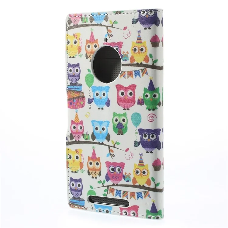 Multiple Owls Leather Stand Case Accessory for Nokia Lumia 830