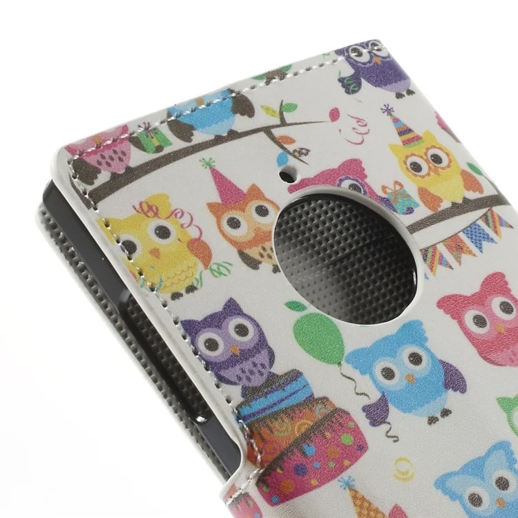Multiple Owls Leather Stand Case Accessory for Nokia Lumia 830