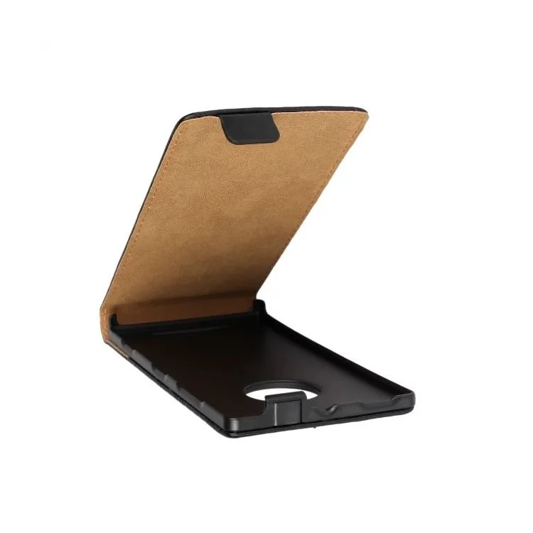 Split Genuine Leather Vertical Flip Cover Case for Nokia Lumia 830 - Black