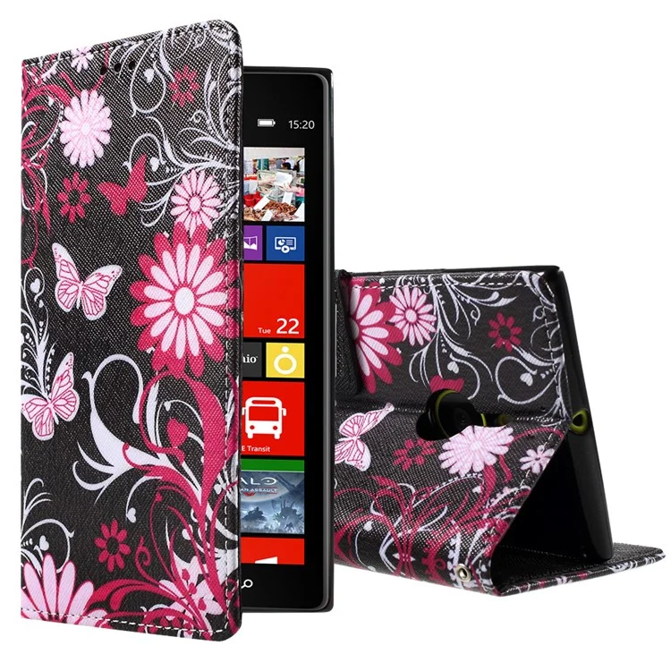 Callfree Floral Butterflies Magnetic Leather Stand Case for Nokia Lumia 1520