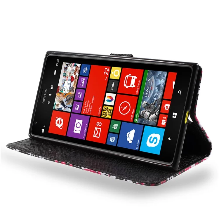 Callfree Floral Butterflies Magnetic Leather Stand Case for Nokia Lumia 1520