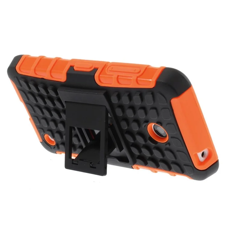 Anti-slip PC and TPU Hybrid Shell with Kickstand for Nokia Lumia 630 / Dual SIM - Orange
